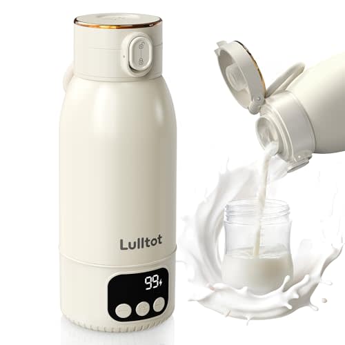 Portable Bottle Warmer for Travel Fast Baby Milk Warmer On-the-Go Breastmilk Warmer for Formula & Water, Newborn Essential Gift, 316L Stainless Steel Long Battery Life 17oz Large Capacity