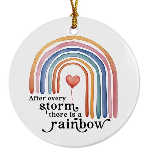 After Every Storm There is a Rainbow Ornament Newborn Gift Kids Christmas Ornament Gift Rainbow Pregnancy Announcement