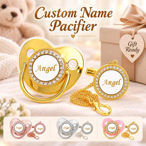 Personalized Baby Pacifier and Clip Set Custom Name Newborn Gift Baby Shower Gift