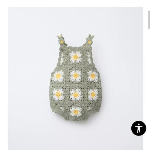 CROCHET FLOWER KNIT ROMPER - Greenish | ZARA United States
