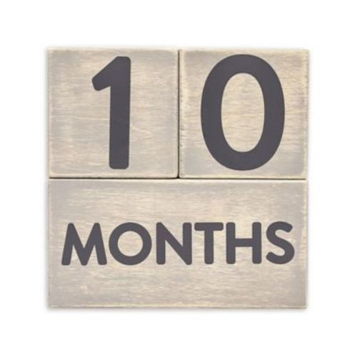 Pearhead Wooden Age Block Set in Grey - GREY - SET OF 3