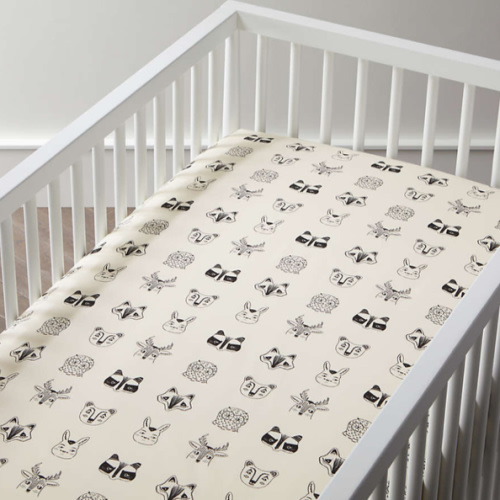 Stay Cool Roxy Marj Woodland Animal Organic Cotton Baby Crib Fitted Sheet