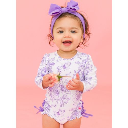 Floral Long Sleeve One Piece Rash Guard 3-6mo