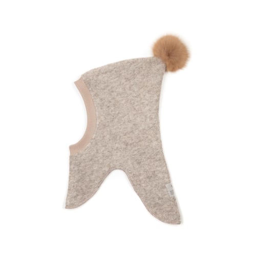 TRAINEE Balaclava W/ Alpaca Pom Pom Camel/Camel