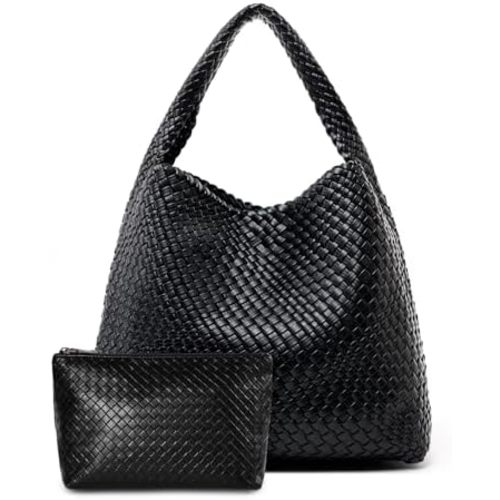 MELOLILA Large Woven Tote Bag for Women Weave Purse Woven Leather Handbag