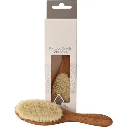 Kyte BABY Cradle Cap Brush Made with Natural Goat Hair Bristles and a Bamboo Brush Handle