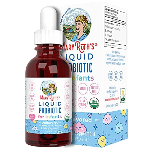 Infant & Baby Probiotic Drops by MaryRuth's, Immune Support, Organic & Vegan Drops for 0-12 Months, 1 Fl Oz