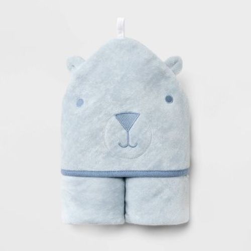 Baby Hooded Towel - Cloud Island™ Blue: Cotton Terry, Animal Pattern, 30"x30"