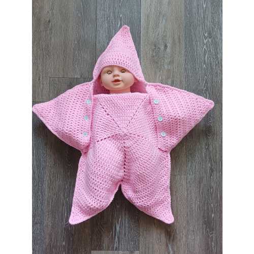 Star Shaped Crochet Baby Sleep Sack Swaddle