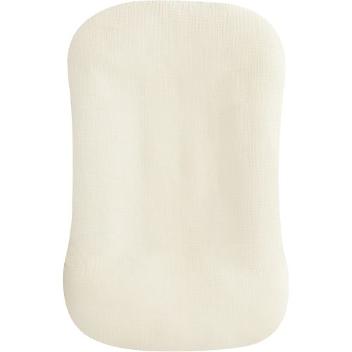 habibee Muslin Baby Lounger Cover 2 Pack, Cotton Baby Lounger Pillow Cover for Newborn, Organic Infant Lounger Cover for Boys and Girls, Rainbow&Brown