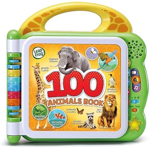 LeapFrog 100 Animals Book, Baby Book with Sounds and Colours for Sensory Play, Educational Toy for Kids, Preschool Toys, Bilingual Learning Games for Boys and Girls Aged 18 Months, 1, 2, 3 Years