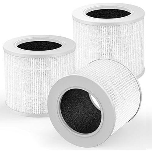 3 Pack Core Mini Filter True HEPA Filters for LEVOIT Core Mini Core Mini-P Air Purifier Replacement Filter 3-in-1 HEPA, High-Efficiency Activated Carbon, Replace Part Core Mini-RF