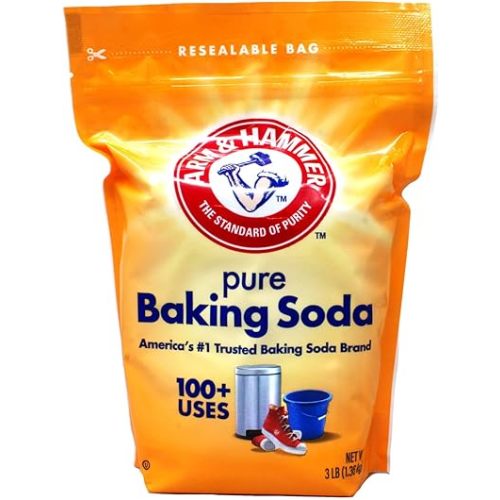 Arm & Hammer Baking Soda, 3lb Powder Bag, Pure Baking Soda for Baking, Cooking, Cleaning - Grocery