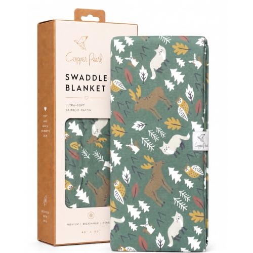 Copper Pearl Swaddle Blankets for Newborns | Soft Stretchy Receiving Blankets for Boys and Girls | Large 46 x 46 Inch Baby Blankets | Lightweight and Breathable Swaddles | Atwood