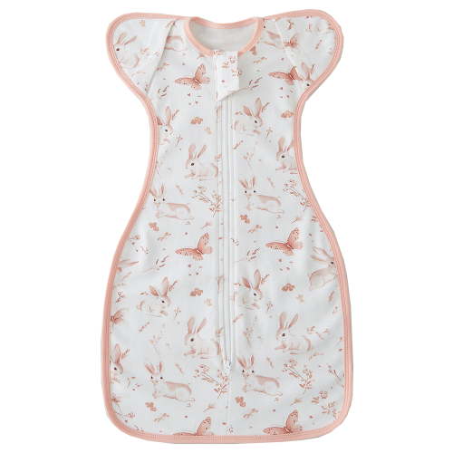 WIBACKER 0.5 Tog Newborn Self-Soothing Swaddle Sleep Sack 100% Cotton 0-6M Baby Arms Up Transitional Swaddles with 2-Way Zipper