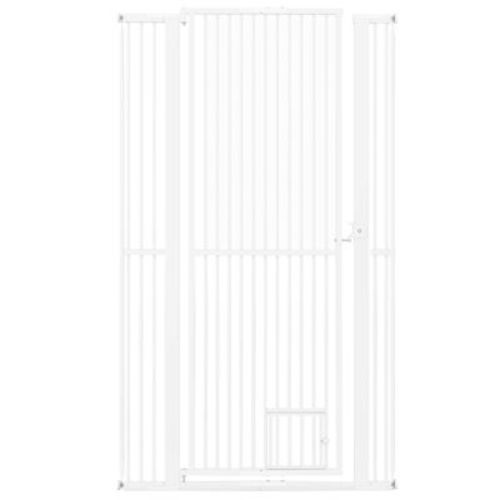 Costway 67.5” Extra Tall Pet Gate with 30.5”-41” Width & 2 Extension Kits 1.37” Gap