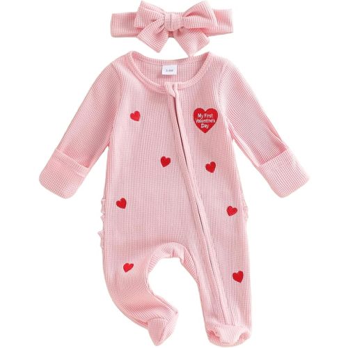 My First Easter Baby Girl Outfit Newborn Carrot Bunny Footie Jumpsuit Ruffle Zipper Romper Cute Easter Baby Clothes