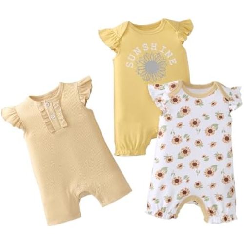 Baby Boy Rompers Short Sleeve Cotton Toddler Rompers Graphic Print Baby Clothes One-Piece Outfit