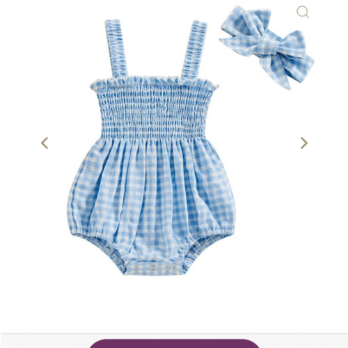 Pastel Gingham Onesie and Bow