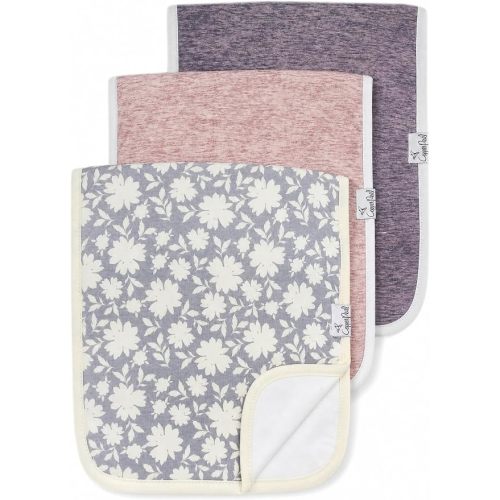 Copper Pearl Premium Baby Burp Cloths - 3-Pack Large Cotton Burp Cloths, Extra Soft Spit Up Rags with 3 Absorbent Layers, Perfect for Baby Boy and Baby Girl Gifts (21" x 10" Size, Lacie Set)