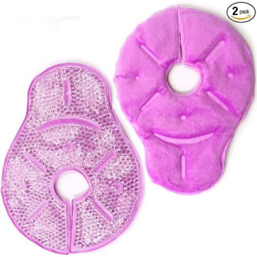 Reusable Breast Therapy Pack, Breast Ice Packs, Breastfeeding Essentials, for Breastfeeding Relief, Nursing Pain, Engorgement, Swelling Augmentation, Mastitis, Mastectomy Recovery, 2 Pack, Purple