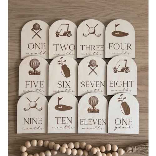 Monthly Milestones Golf Baby Boy Golf Decor Golfer Baby Photo Prop Golf Baby Milestone Cards Wooden Baby Shower Gift Golf Decor Golf Nursery - Etsy