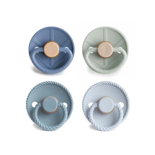 4-Pack Natural Rubber Pacifiers, Skyline Serenity
