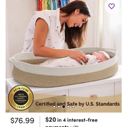 $40 Florida Baby Changing Basket with Foam Pad and cotton covers