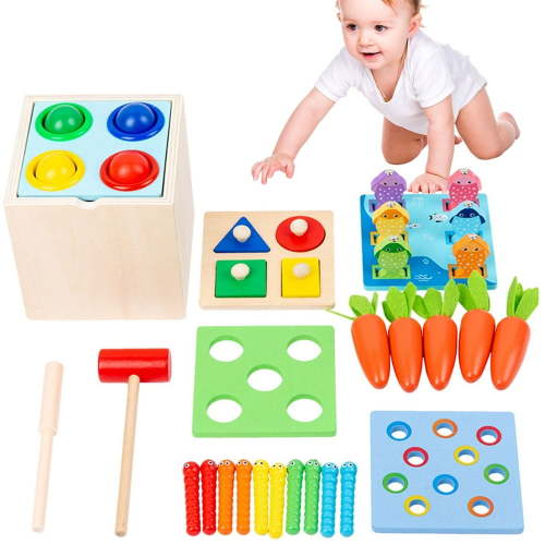 PENGXIANG Montessori Learning Toys 5 in 1 Baby Busy Toys Toddler Preschool Learning Box Activities Sorting Educational Toys Gifts for Kids 1- 3Y Boys & Girls - Walmart.ca