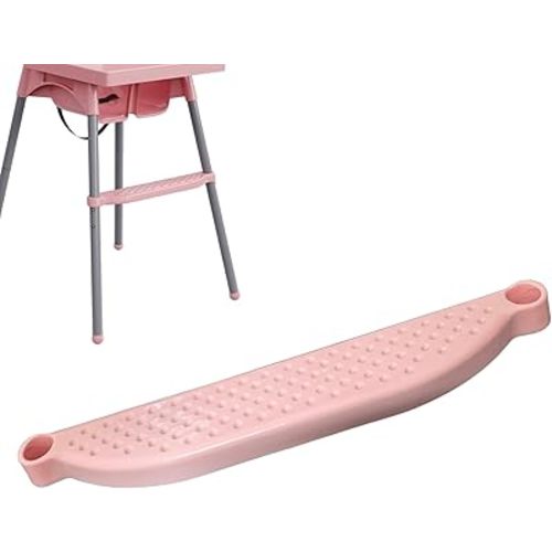 ZHBHSH High Chair Foot Rest, Adjustable, Non-Slip PP, Compatible with IKEA Antilop High Chair (Pink)