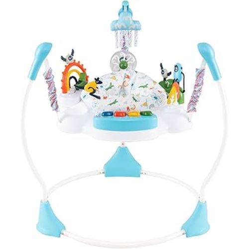INFANS Baby Activity Center Jumper with Music, Light, Interactive Toys, 360°Rotating Seat, 3 Heights for 6+ Months (Blue)