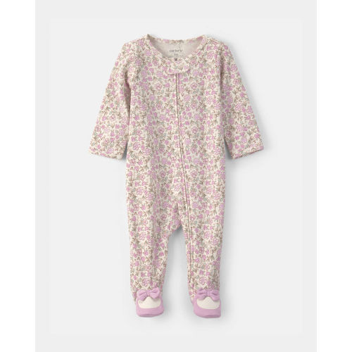 Baby Girl Floral Snug Fit Sleeper - Pink/Ivory | Carter’s Oshkosh Canada