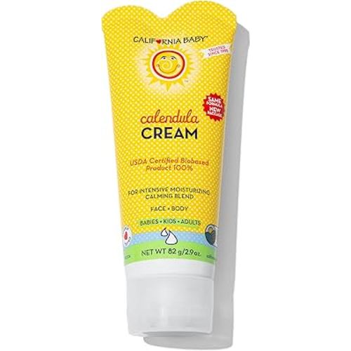 California Baby Calendula Cream | 100% Plant-Based Moisturizer | Lavender Baby Lotion | Face Moisturizer For Dry Skin | Hypoallergenic | 2.9 oz / 82g