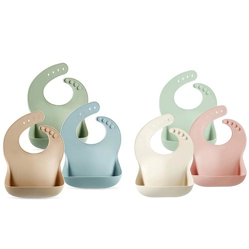 PandaEar Set of 6 Cute Silicone Baby Bibs