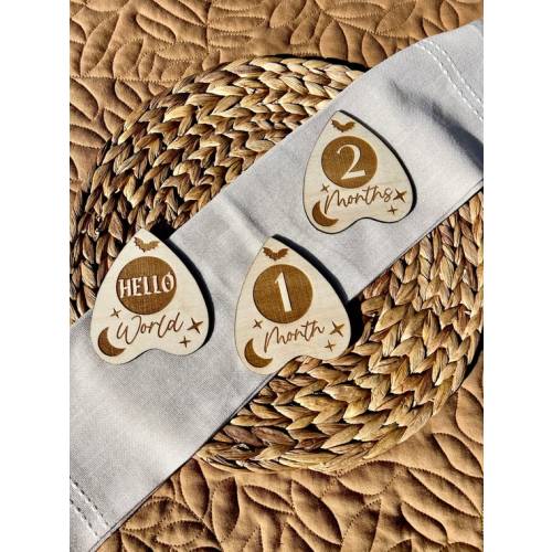 Set of 13 Ouija Planchette Baby Monthly Milestone Markers - Etsy