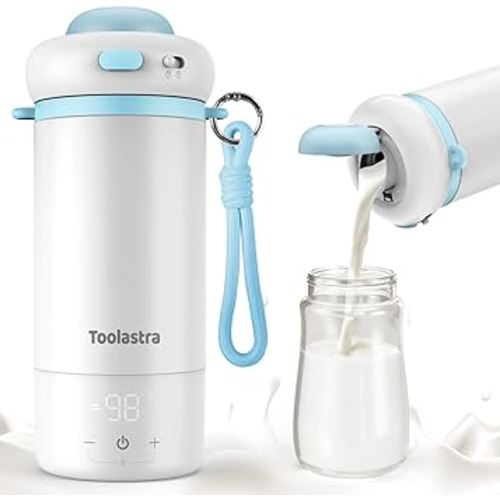 Portable Bottle Warmer for Baby on The Go, 16.91oz 100% Faster Heating & Precise Temperature Control, Leak-Proof Design, Child Safety Lock, Ideal for Travel, Formula & Breast Milk Warmer