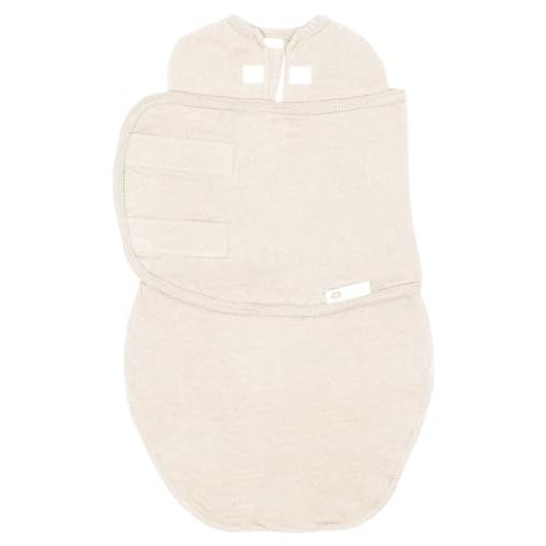 embé 2-Way Starter Baby Swaddle, 6-14 lbs, 0-3 Months, Zip - Cream | Newborn Infant Swaddle Sack | Hook & Loop Baby Wrap | Hip Healthy | Breathable | Soft