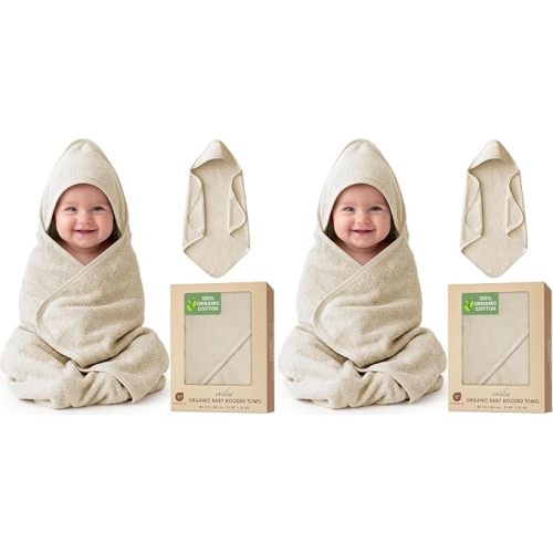 100% Organic Cotton Woven Hooded Baby Towels Absorbent 31x31 in