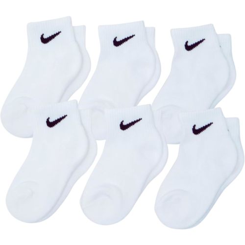 Nike Newborn Baby Ankle Socks with Logo – 6-Pair Gift Set, Soft Cotton Blend for Everyday Wear and Comfort