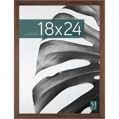 MCS Studio Gallery 18x24 Poster Frame Walnut Woodgrain Engineered Wood, Vertical & Horizontal Wall Hanging Large Picture Frame for Photos, Posters & Art Prints (1-Pack)