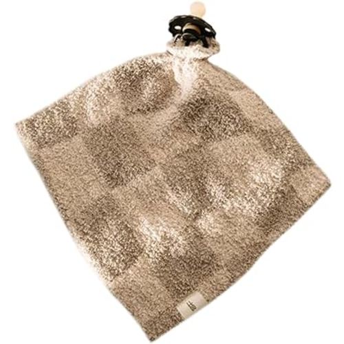 Forever French Baby | Lovey | Pacifier Holder | Lovey Gifts | Boy & Girl | Ideal for Age 0 Months & Up | Microfiber Feather Yarn | Pacifier Not Included (Wavy Checkerboard)