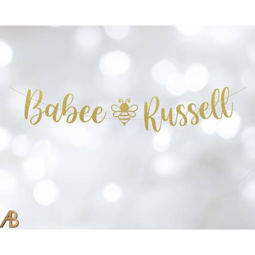 Babee name Banner, Baby Shower Banner, Bee Baby Shower Decorations, Pregnancy Banner, Baby Announcement Banner, Glitter, Bee Baby Shower