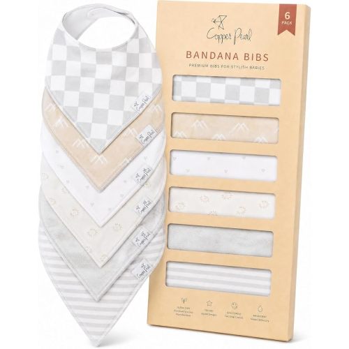 Copper Pearl Baby Bibs 6 Pack, Bandana Bibs, Henry