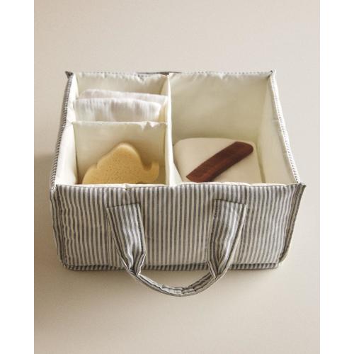 STRIPED BABY CLOTHES ORGANIZER WITH HANDLE