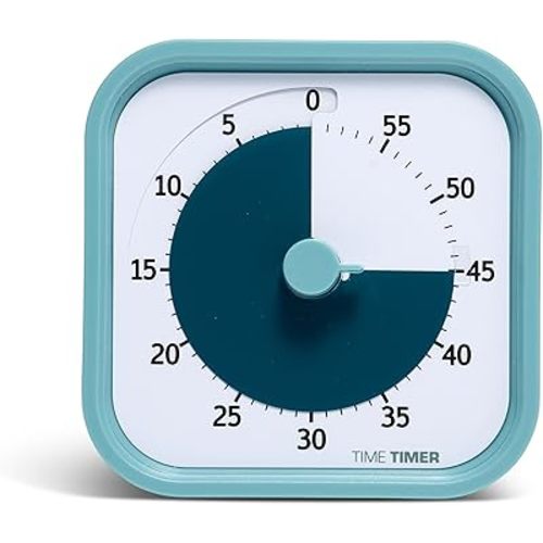 TIME TIMER Home MOD - 60 Minute Kids Visual Timer Home Edition - for Homeschool Supplies Study Tool, Timer for Kids Desk, Office Desk and Meetings with Silent Operation (Lake Day Blue)