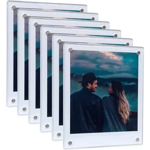 Magnetic Polaroid Picture Frame 3.5x4.25”, Fridge Magnet Frame for Polaroid Now i-Type/600/SX-70/OneStep+/Instax Wide 300/200/210 Photo, Instant Photo Frame [6Packs 12Panels]