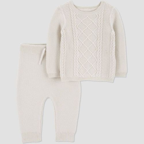 Carter's Just One You®️ Baby Cable Knit Sweater & Bottom Set - Cream, Size: 3M