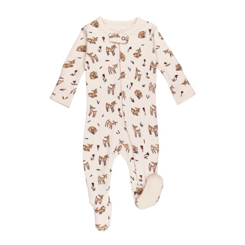 Doe-a-Deer Organic Cotton Zip Footie