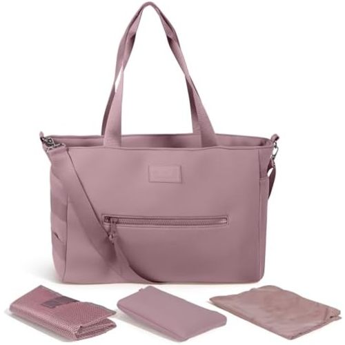 A + S Luxxe Diaper Bag Tote – Stylish, Large Baby Bag with Stroller Straps, Insulated Pockets, Changing Mat & Waterproof