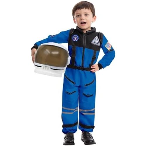 Spooktacular Creations Astronaut Costume with Helmet, Space Suit for Toddler, Kids Astronaut Halloween Costume for Cosplay